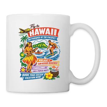Affiche du voyage de rêve à Hawaï des années 50 - Mug blanc - blanc - Droite