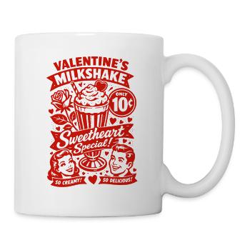 50er Jahre Valentins Milchshake für Verliebte - Tasse - Weiß - Rechts