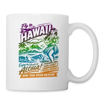 Affiche du voyage de rêve à Hawaï des années 50 - Mug blanc - blanc - Droite
