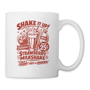 Milkshake à la fraise : design rétro des années 50 - Mug blanc - blanc - Droite