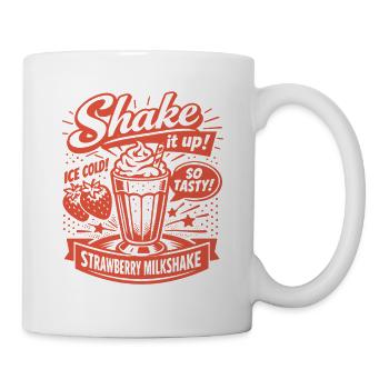 Milkshake à la fraise : design rétro des années 50 - Mug blanc - blanc - Droite