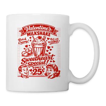50er Jahre Valentins Milchshake für Verliebte - Tasse - Weiß - Rechts