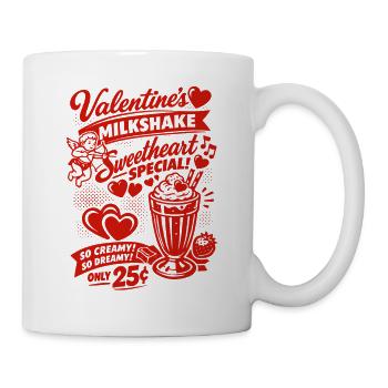 50er Jahre Valentins Milchshake für Verliebte - Tasse - Weiß - Rechts
