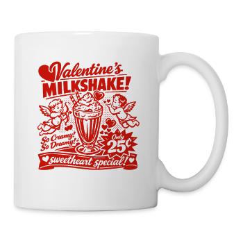 50er Jahre Valentins Milchshake für Verliebte - Tasse - Weiß - Rechts