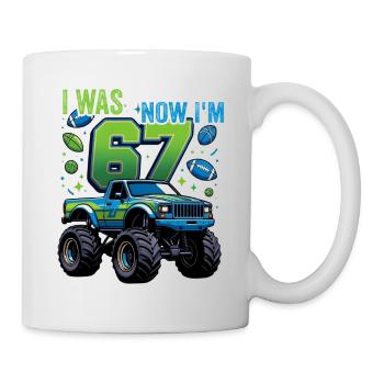 Monster Truck 7. Geburtstag Junge  - Tasse - Weiß - Rechts