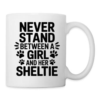 Expressions du chien de berger des Shetland, drôle de cadeau Sheltie - Mug blanc - blanc - Droite