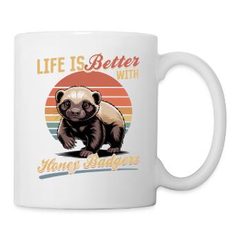 Funny Honey Badger - Tasse - Weiß - Rechts