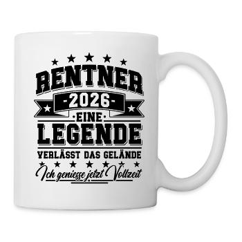 Rente 2026 - Eine Legende verlässt das Gelände - Tasse - Weiß - Rechts