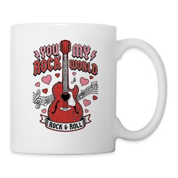 You Rock My World Gitarrist und Musiker Valentine - Tasse - Weiß - Rechts