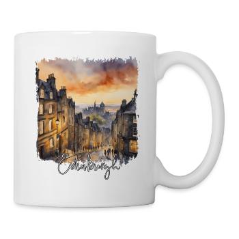 Edinburgh Schottland, Edinburgh Aquarell - Tasse - Weiß - Rechts