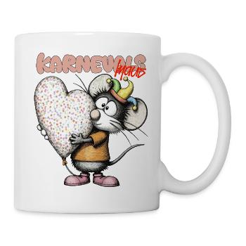 Karnevalsmäuschen Herzballon Karneval Rheinland - Tasse - Weiß - Rechts