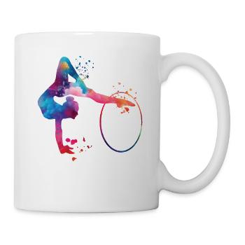 Gymnastique, cercleaux, gymnastique rythmique - Mug blanc - blanc - Droite