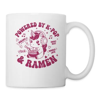 Powered By K-Pop And Ramen Kpop Anime Unicorn - Mug - white - Right
