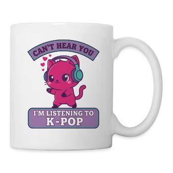 JE NE T’ENTENDS PAS, J’ÉCOUTE DE LA MUSIQUE K-POP CHAT MIGNON - Mug blanc - blanc - Droite