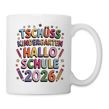 Goodbye Kindergarten Hello School Enrollment 2026 - Mug - white - Right