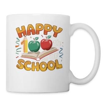 Hundertster Schultag Jubiläumsdesign - Tasse - Weiß - Rechts