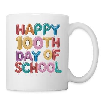 Conception de ballons du centième jour d’école - Mug blanc - blanc - Droite