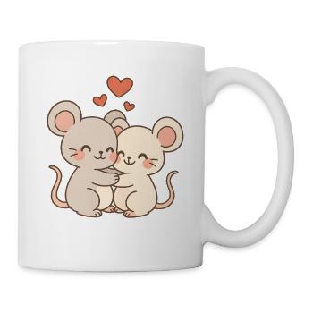 Maus Paar Liebe Couple Verliebt - Tasse - Weiß - Rechts