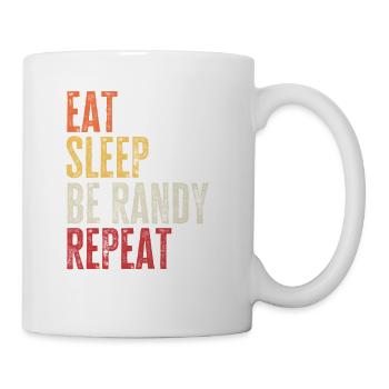 Mange, dors, sois randy, répète le nom rétro - Mug blanc - blanc - Droite