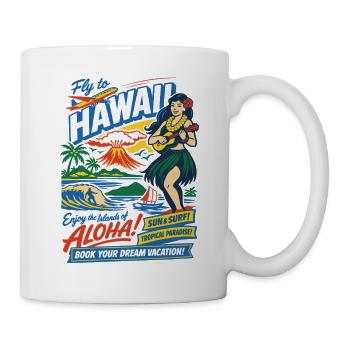 Affiche du voyage de rêve à Hawaï des années 50 - Mug blanc - blanc - Droite