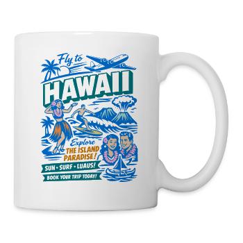 Affiche du voyage de rêve à Hawaï des années 50 - Mug blanc - blanc - Droite