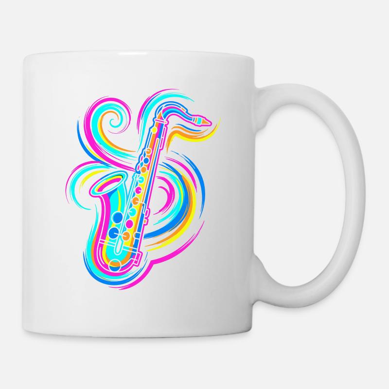 Saxophon - Tasse - Weiß