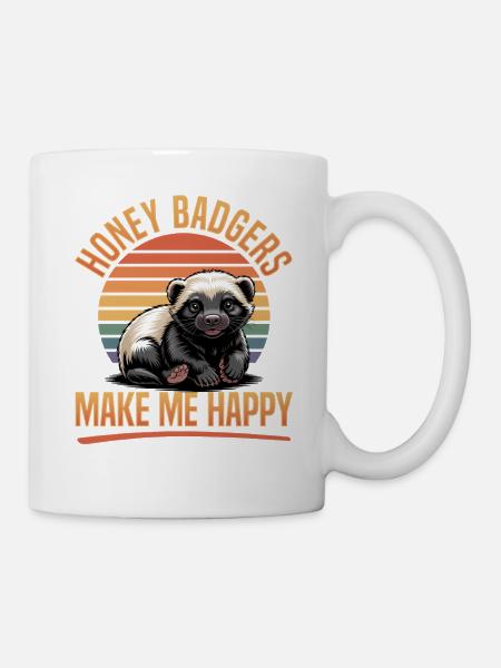 Funny Honey Badger - Tasse - Weiß