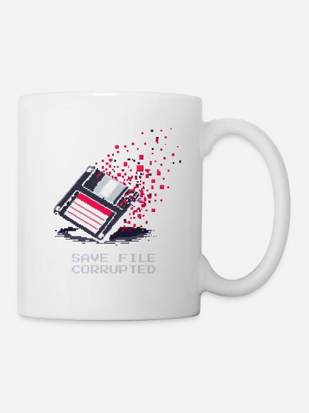 Save File kaputt | Bestatter Ironie - Tasse - Weiß