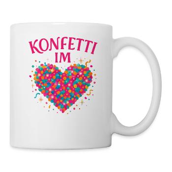 Carnival confetti in the heart of Shrovetide Carnival - Mug - white - Right