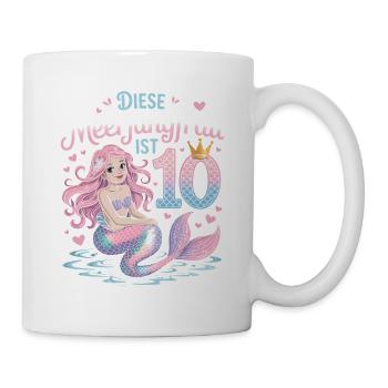 Cette sirène a 10 ans de fille 10 ans - Mug blanc - blanc - Droite