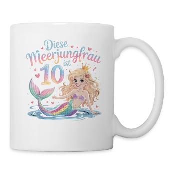 Cette sirène a 10 ans de fille 10 ans - Mug blanc - blanc - Droite