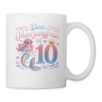 Cette sirène a 10 ans de fille 10 ans - Mug blanc - blanc - Droite