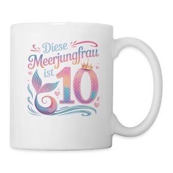 Cette sirène a 10 ans de fille 10 ans - Mug blanc - blanc - Droite