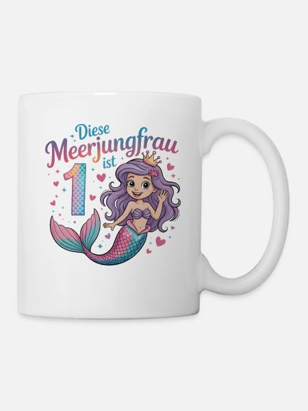 Diese Meerjungfrau Ist 1 Mädchen 1. Geburtstag - Tasse - Weiß