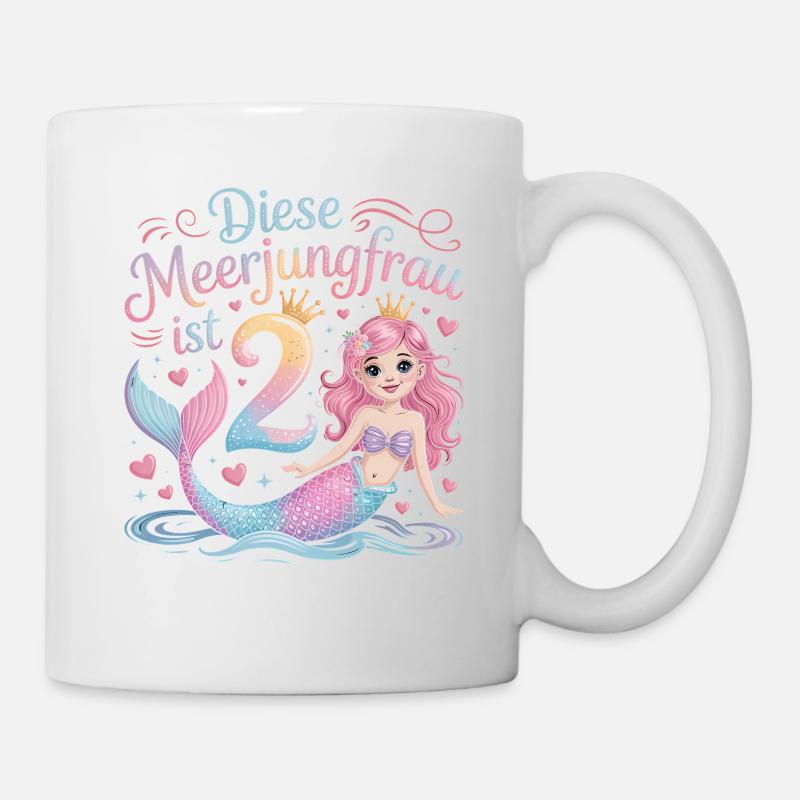Diese Meerjungfrau Ist 2 Mädchen 2. Geburtstag - Tasse - Weiß