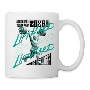 Homme de la musculation, version rose violet foncé - Mug blanc - blanc - Droite