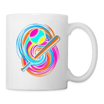 Baseballschläger und Ball - Tasse - Weiß - Rechts