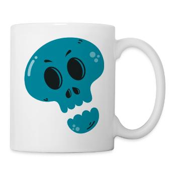 Crâne bleu fondu - Mug blanc - blanc - Droite