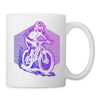 Motif drôle de VTT - Mug blanc - blanc - Droite