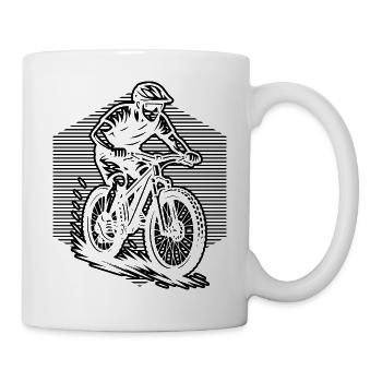 Motif emblématique du VTT - Mug blanc - blanc - Droite