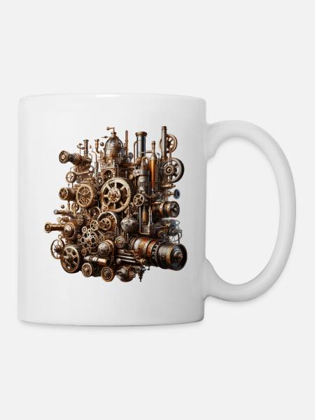 Steampunk Gearwerk Koloss - Tasse - Weiß