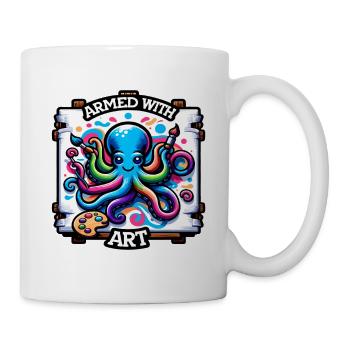 Kunst-Oktopus mit Farbflecken - Tasse - Weiß - Rechts