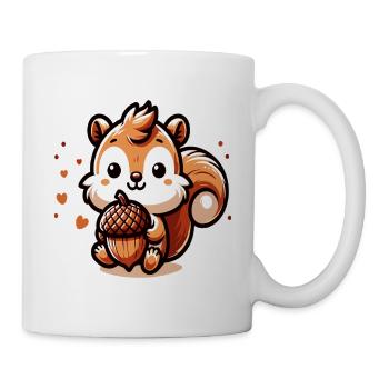 Süßes Eichhörnchen mit Herz-Eichel - Tasse - Weiß - Rechts