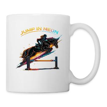 Sauter dans le néon – Saut d’obstacles dans le style néon - Mug blanc - blanc - Droite