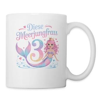 Diese Meerjungfrau Ist 3 Mädchen 3. Geburtstag - Tasse - Weiß - Rechts