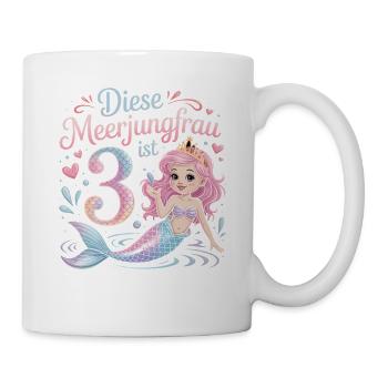 Diese Meerjungfrau Ist 3 Mädchen 3. Geburtstag - Tasse - Weiß - Rechts