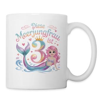 Diese Meerjungfrau Ist 3 Mädchen 3. Geburtstag - Tasse - Weiß - Rechts