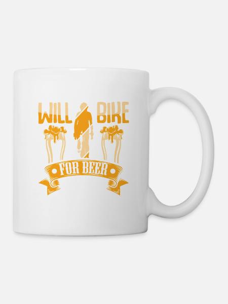Fahradfahrer Bier Spruch Radtour Biertrinker - Tasse - Weiß