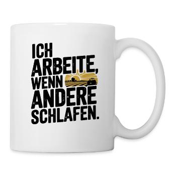 Je travaille quand les autres dorment Tracteur fermier - Mug blanc - blanc - Droite