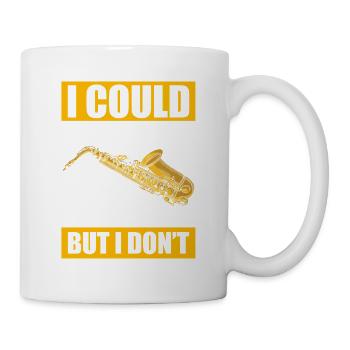 Joue très calmement Saxophoniste - Mug blanc - blanc - Droite